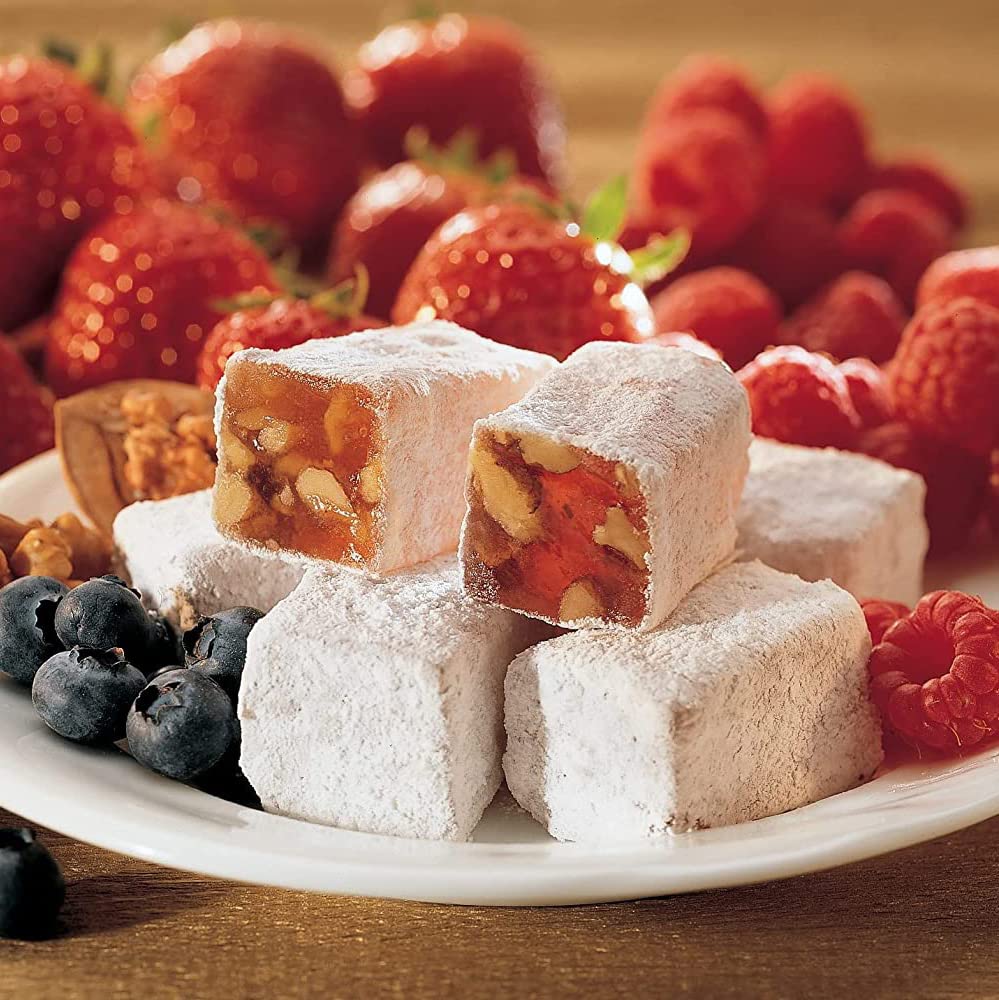 Liberty Orchards Berry Delights - Vegan Mixed Berry Snacks, Gluten-Free Turkish Delight Candy with Strawberry, Blueberry & Walnut, 10oz Gift Box | Perfect for Gifting, Parties & Healthy Snacking