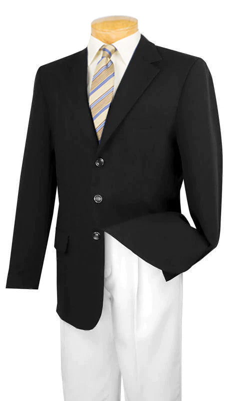 Black Regular Fit 3 Button Blazer for Men - Classic Business Suit Jacket for Office, Wedding & Formal Events