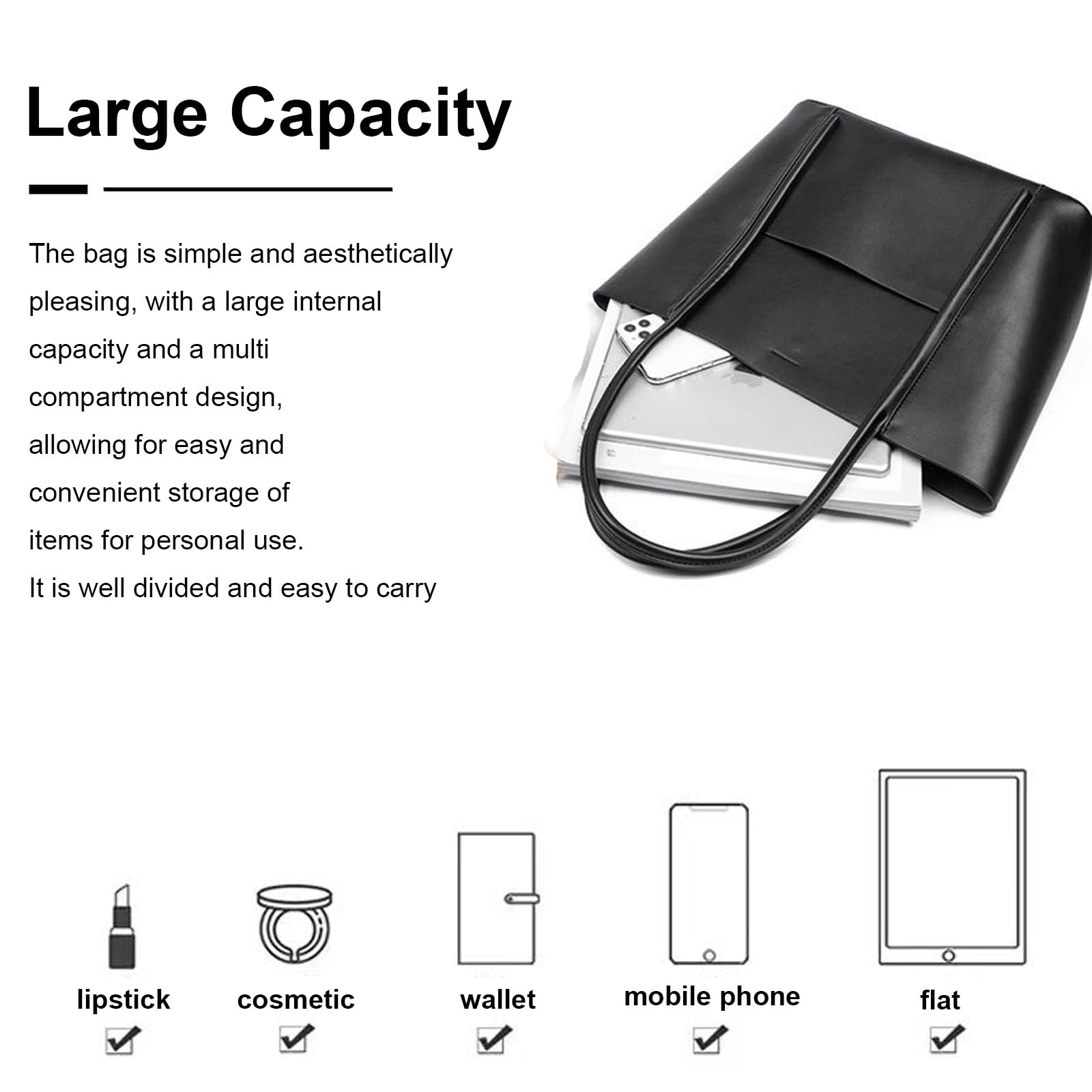 Premium Genuine Leather Tote Bags for Women - Spacious Large Capacity Work Bag, Stylish Top Handle Shoulder Purse | Perfect for Office, Travel & Everyday Use