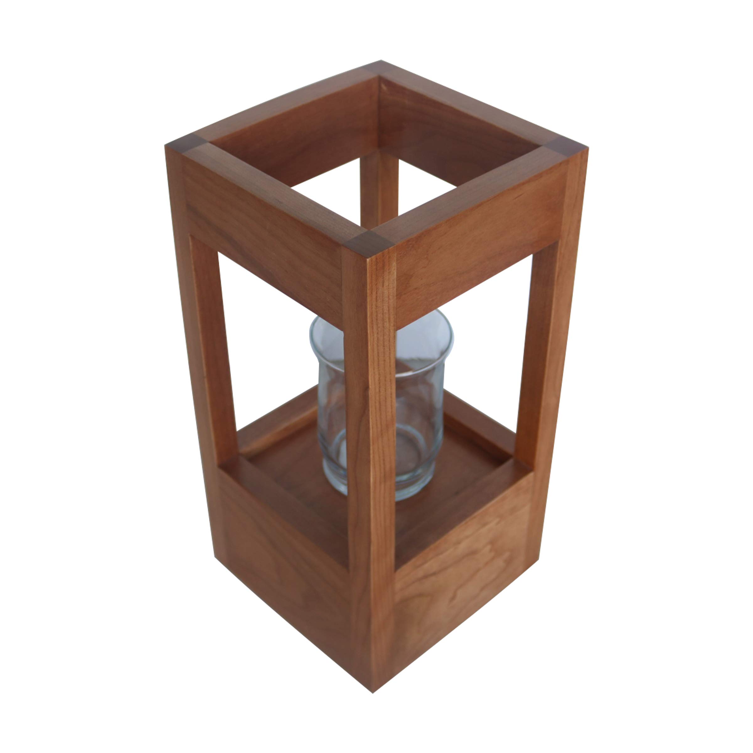 Lifesong Milestones Solid Cherry Wood Cremation Urn & Memorial Lantern - 6.5”x6.5”x13” Human Ashes Keepsake with Candle Holder - Sympathy Gift for Funeral, Memorial Service & Home Remembrance