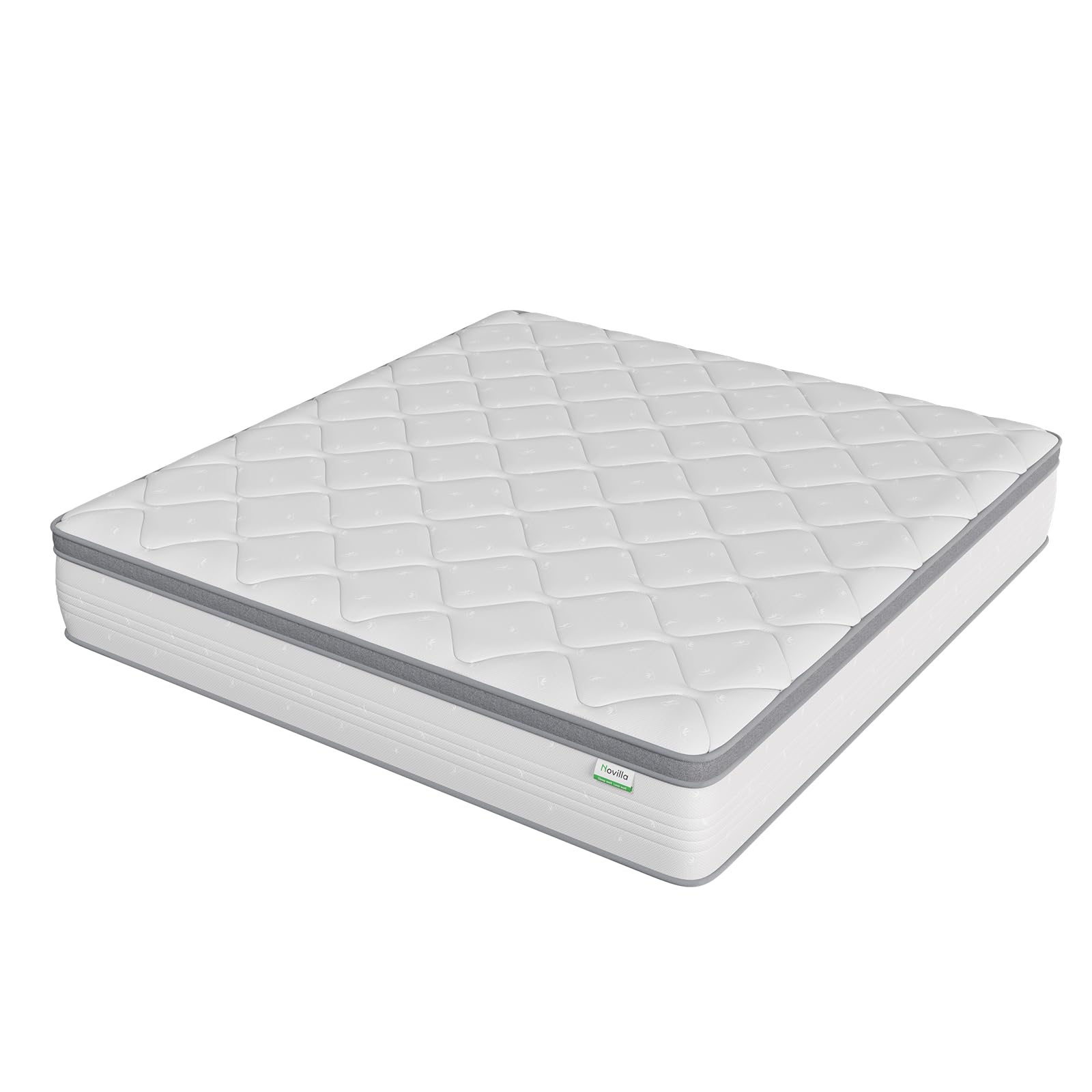 Novilla 12 Inch Hybrid Full Size Mattress - Memory Foam & Innerspring Support for Pressure Relief, Medium Soft Feel, Bed in a Box - Perfect for Back Pain Relief & Comfortable Sleep in Guest Rooms or Apartments