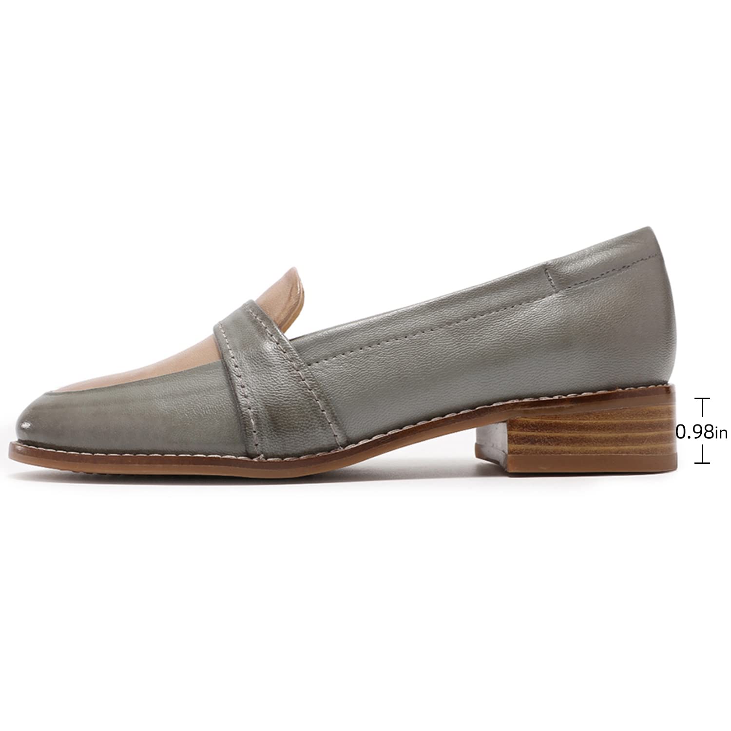 Mona Flying Women's Genuine Leather Penny Loafers - Slip On Dress Flats for Office, Business & Casual Wear - Comfortable Work Shoes for Professional Women