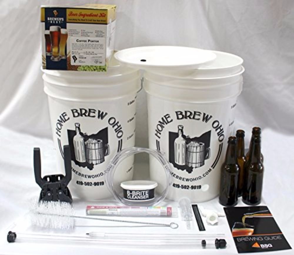 Brewer's Best Basic Homebrew Gift Set - Coffee Porter Beer Making Kit for Beginners | Home Brewing Starter Kit with Ingredients & Equipment | Perfect for Home Brewers, Gifts & Craft Beer Enthusiasts