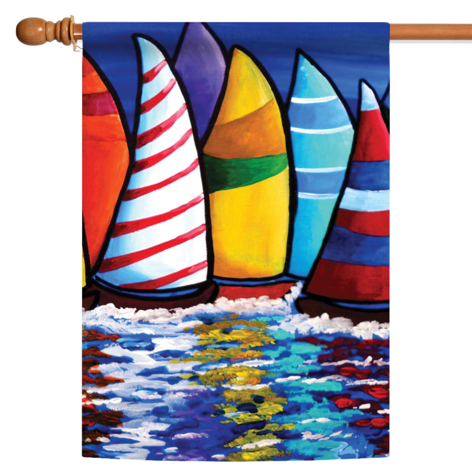 Toland Home Garden 1010028 Skipper's Traffic Summer Flag 28x40 Inch - Double Sided Nautical Outdoor House Flag, Sailboat Yard Decoration for Patio, Garden & Porch | Perfect for Summer Beach House & Coastal Theme Decor