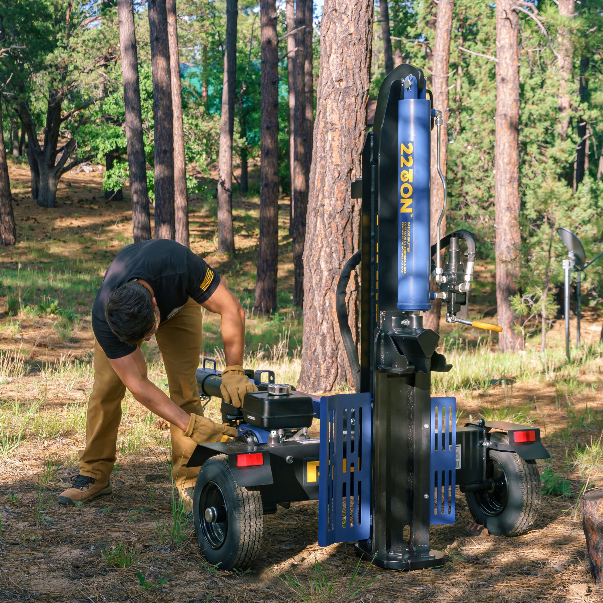 22 Ton Hydraulic Log Splitter for Firewood - Heavy Duty Wood Splitter for Home Heating, Fireplace & Outdoor Camping
