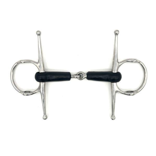 Premium Rubber Single Jointed Full Cheek Nelson Gag Bit for Horses - Comfortable & Durable Equestrian Training Equipment for Dressage, Jumping & Trail Riding
