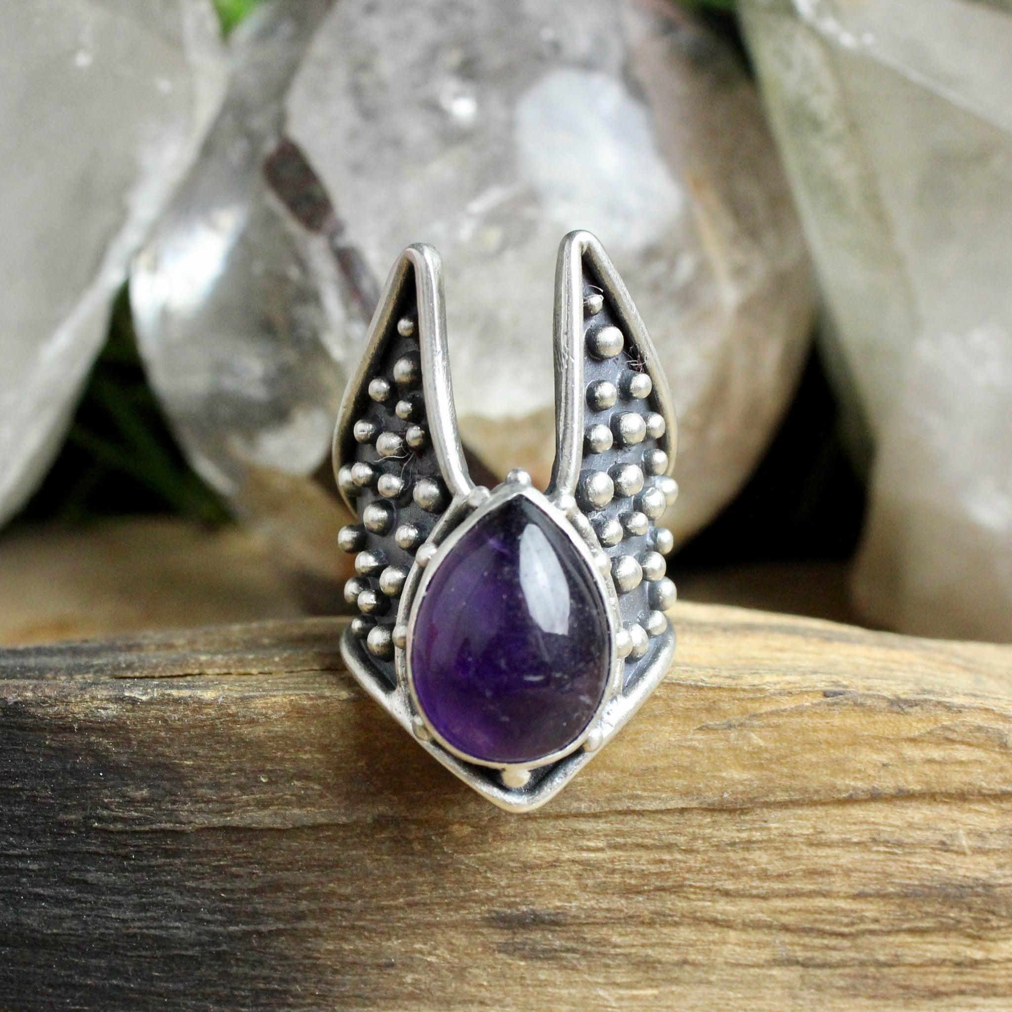 Cygnus Ring With Amethyst - Elegant Purple Gemstone Jewelry for Women | Perfect for Weddings, Anniversaries & Special Occasions