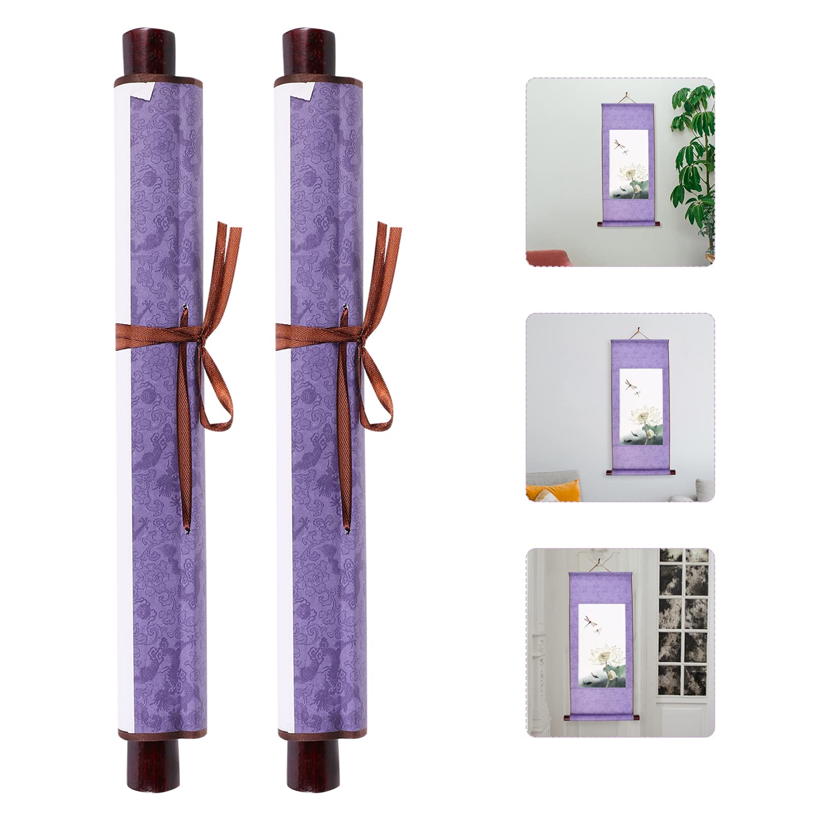 Premium Chinese Calligraphy Paper - 2pcs Blank Xuan Hanging Scrolls for Sumie & Brush Painting | Traditional Art Wall Decor | Home Studio & Gift Use