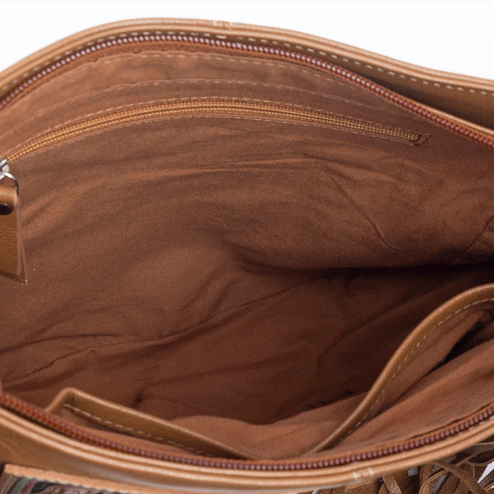 Handcrafted Leather Crossbody Bag for Women - Spring Creek Genuine Leather Purse with Tooled Floral Design - Perfect for Everyday Use, Travel & Casual Outings
