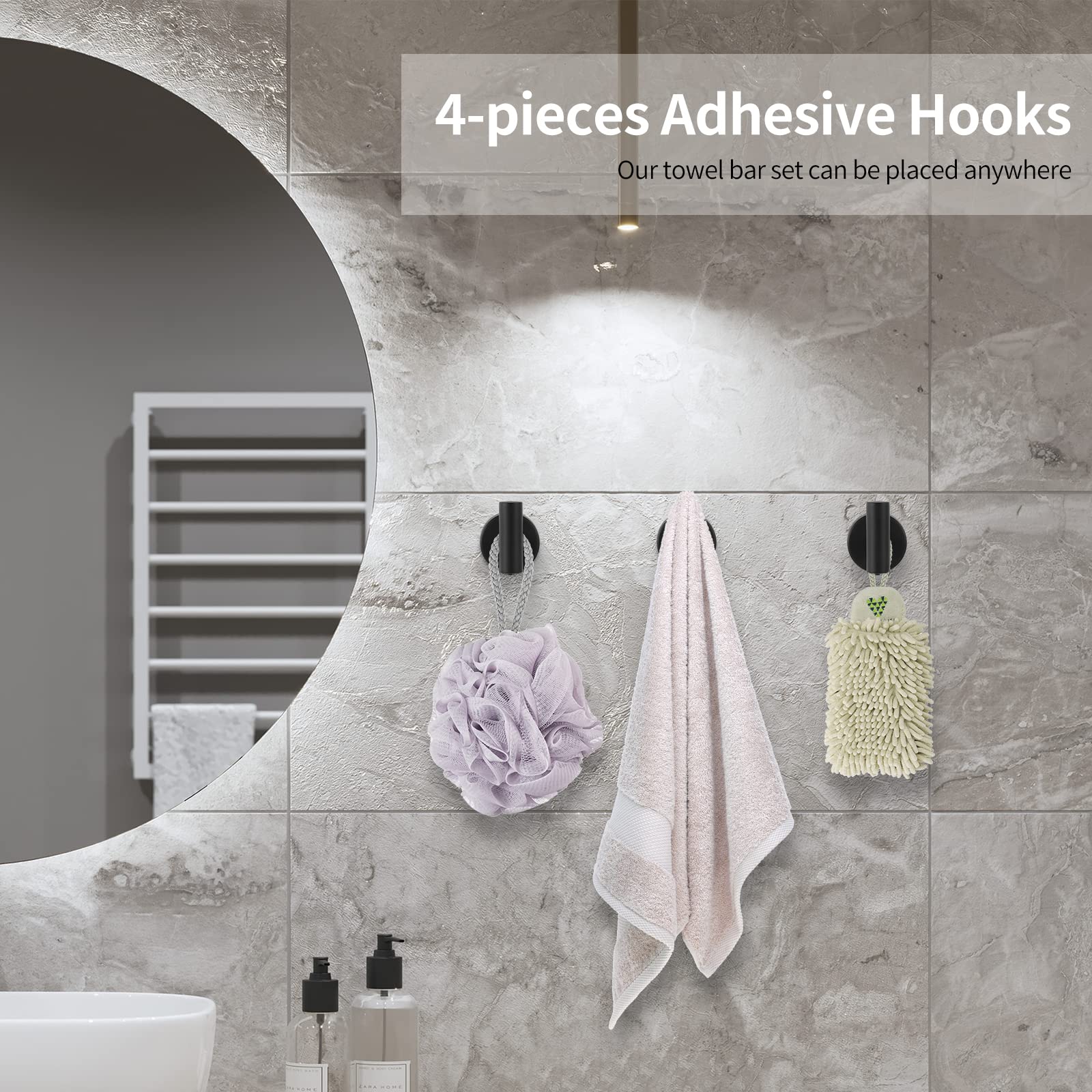 10PCS Matte Black Bathroom Hardware Set - Includes 24