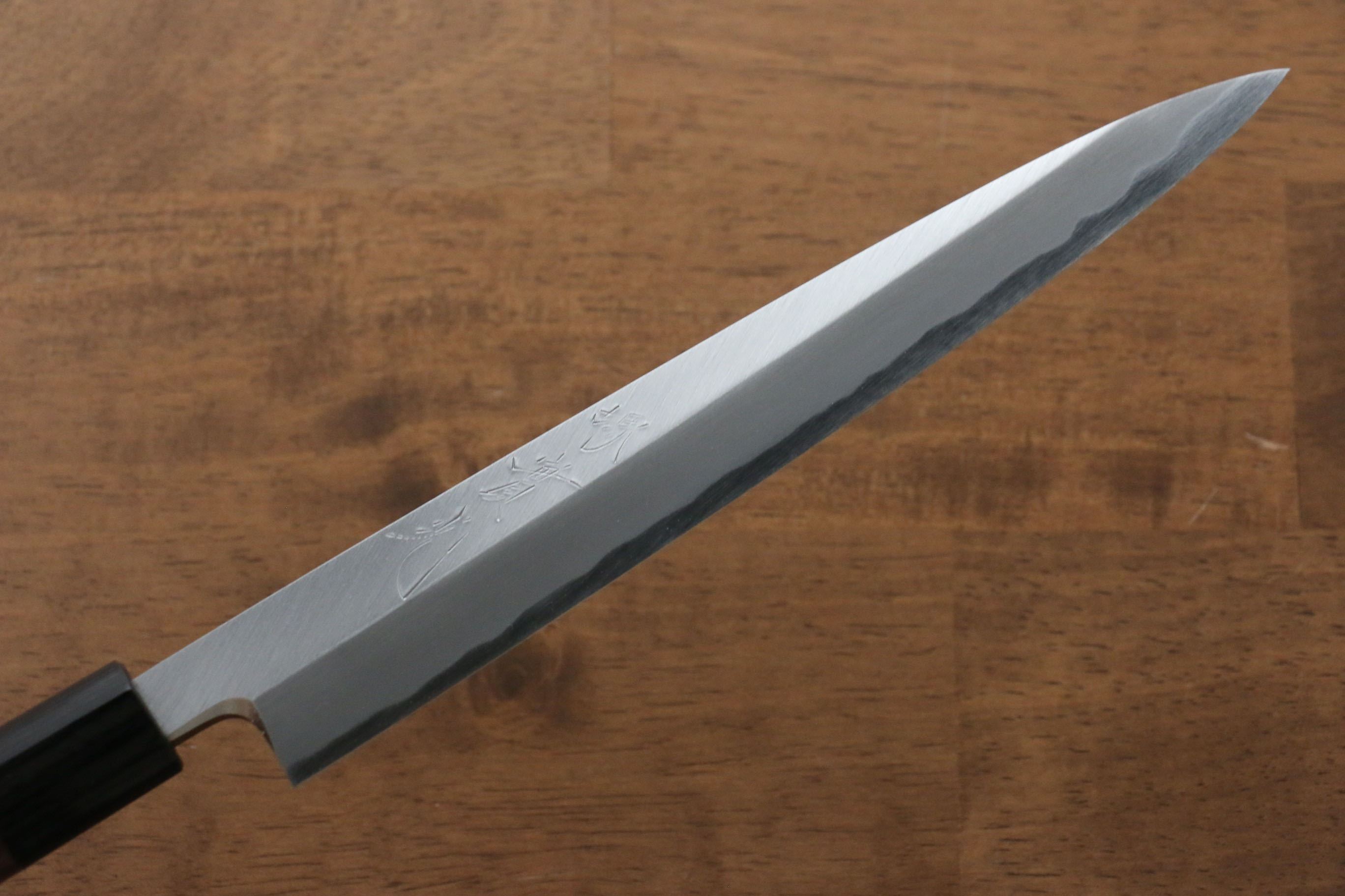 Premium Jikko White Steel No.2 Yanagiba 210mm Japanese Sushi Knife with Exquisite Shitan Handle - Perfect for Sushi Chefs & Home Cooking Enthusiasts