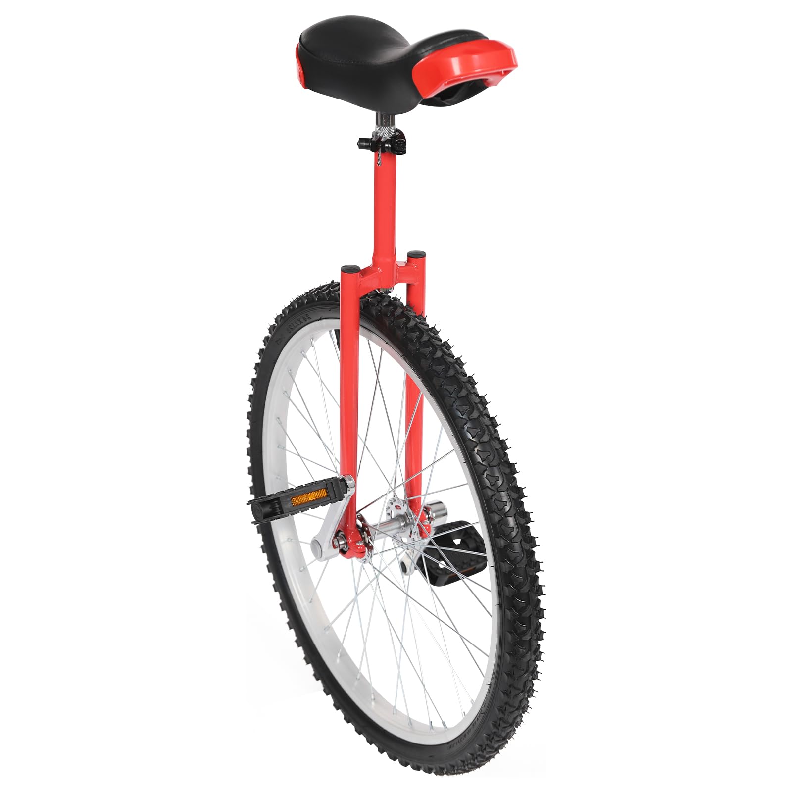 24 Inch Unicycle for Adults - Adjustable Height 32''-37'' with 2 Pedals, 440.9lbs Weight Capacity - Perfect for Outdoor Cycling, Indoor Balance Training & Commuting