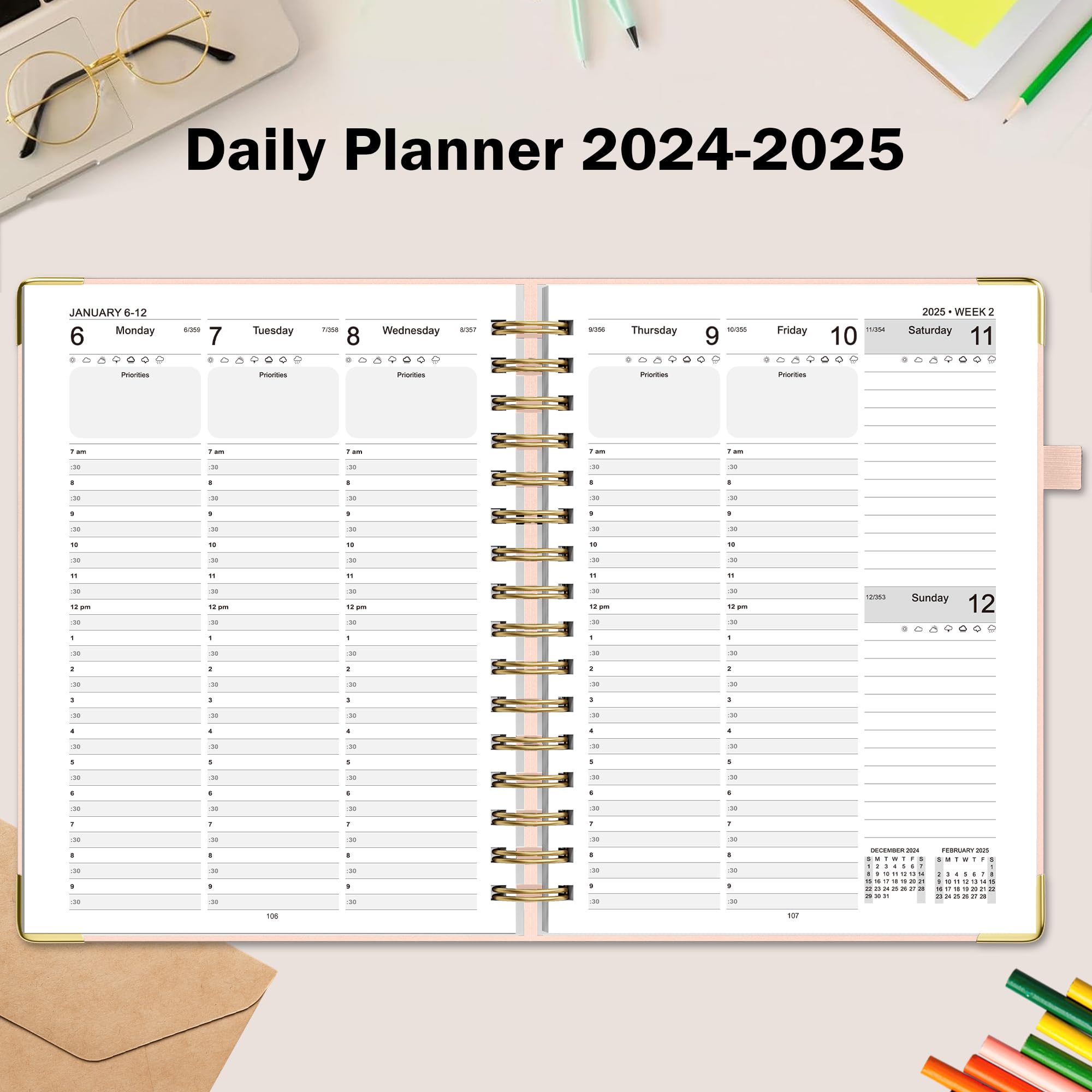 2024-2025 Academic Planner - Weekly & Monthly Teacher Planner (July 2024-June 2025) | A5 Hardcover 6.5