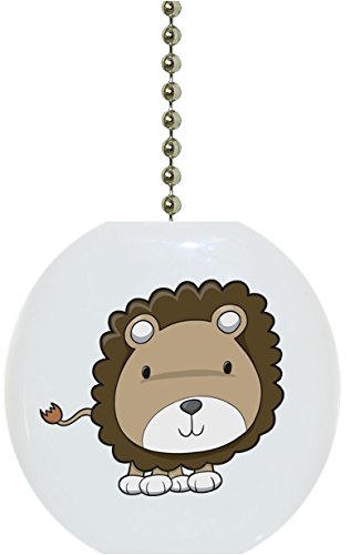 Cute Lion Cub Ceramic Ceiling Fan Pull - Big Head Animal Design for Home Decor, Kids Room, Nursery, and Farmhouse Style