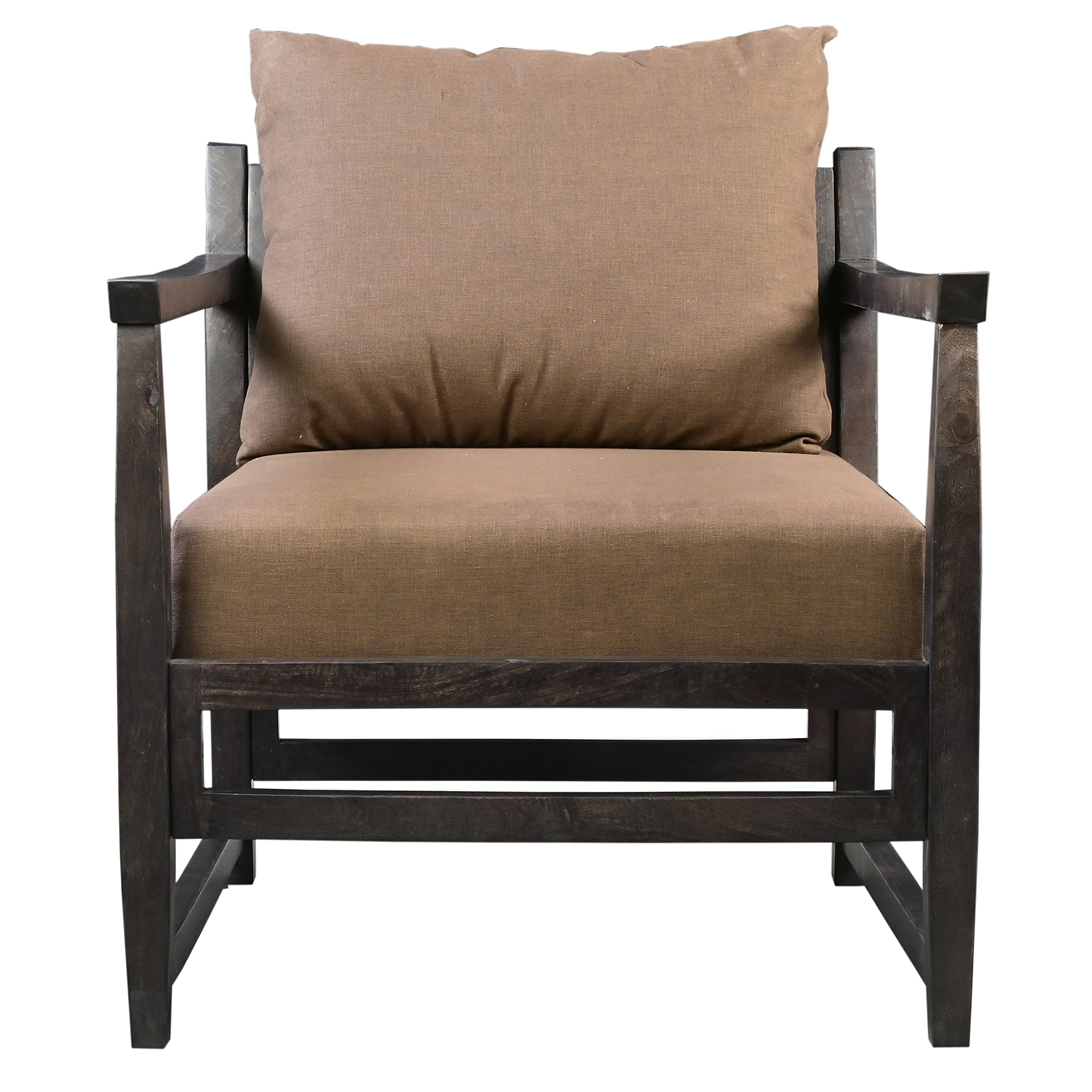 Malibu Accent Chair with Open Wood Frame - Modern Urban Living Room Decor for Small Spaces, Apartments & Cozy Home Offices