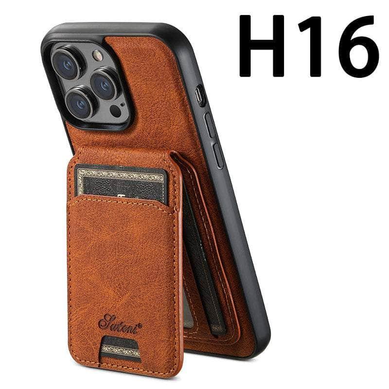 Premium Magnetic Leather Card Holder Case for iPhone 15 Pro Max - Slim Wallet & RFID Protection - Perfect for Travel, Work, and Everyday Use