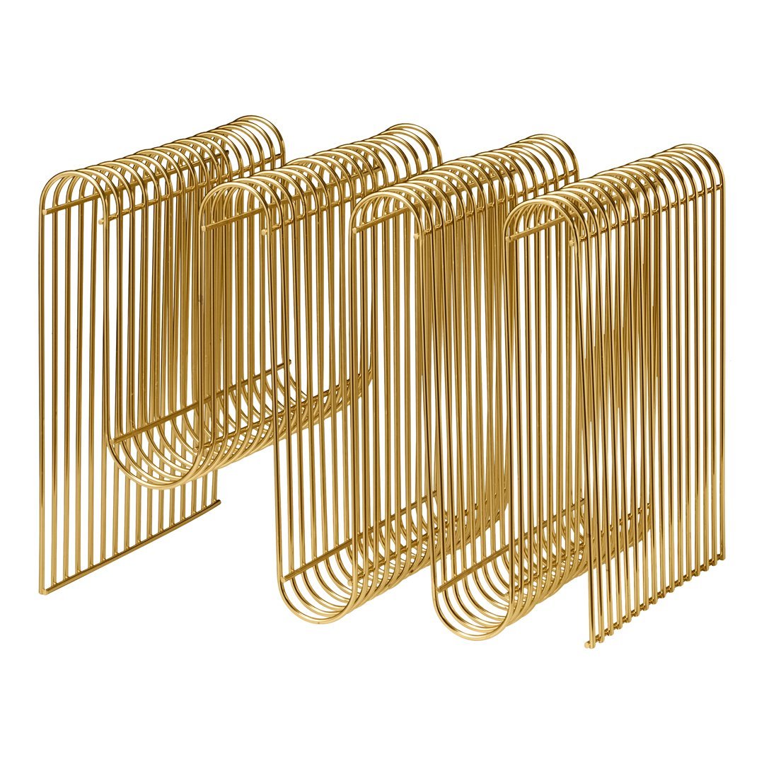 Curved Magazine Holder - Modern Wire Rack for Books & Newspapers - Perfect for Living Room, Office, or Bedroom Organization