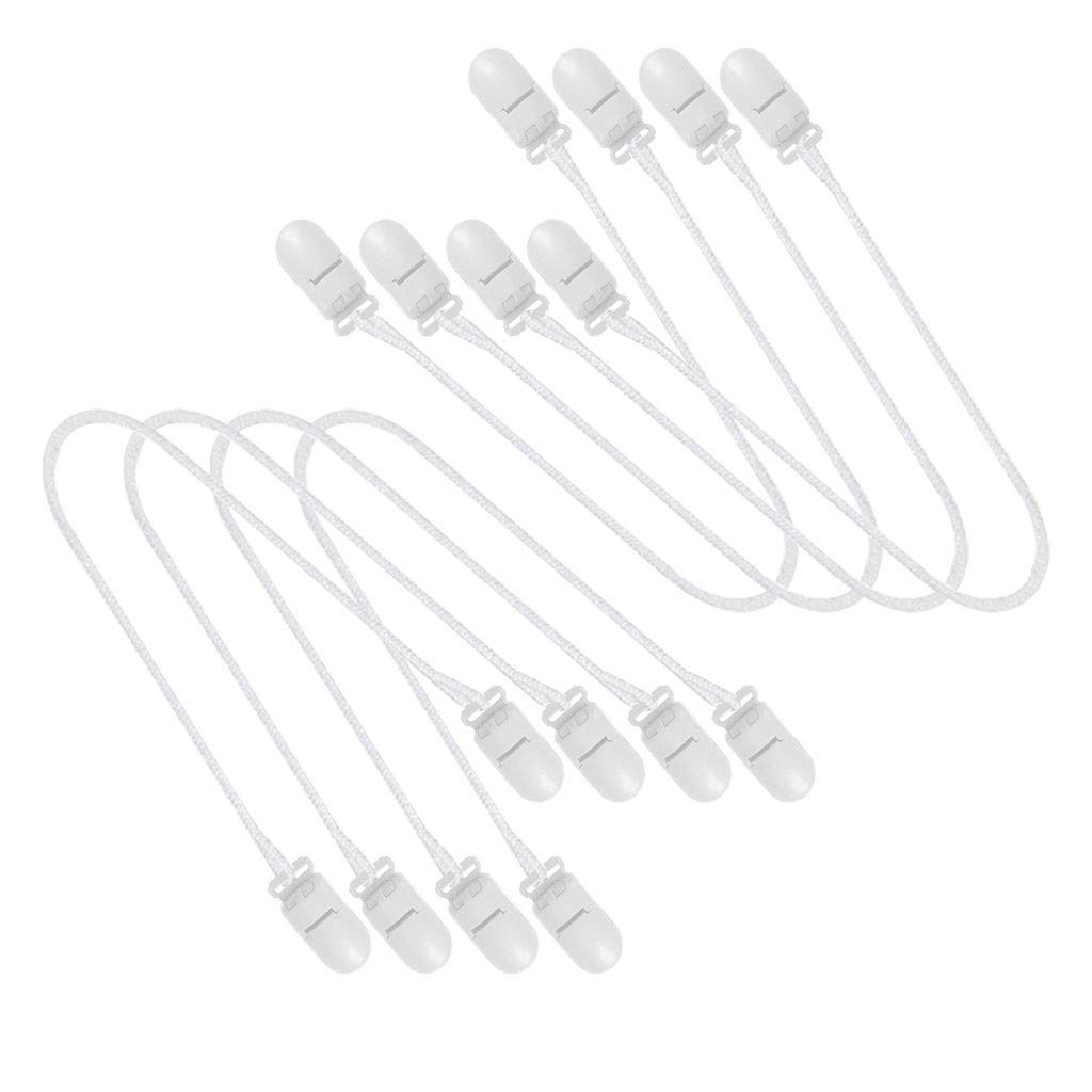 QQtangYA Adjustable 9-Clip Camisole Plastic Stabilizer Rope - Durable Elastic 18-Clip DIY Blanket Storage Bins for Home Organization (White, One Size) | Perfect for Closet, Bedroom & Laundry Room Storage Solutions