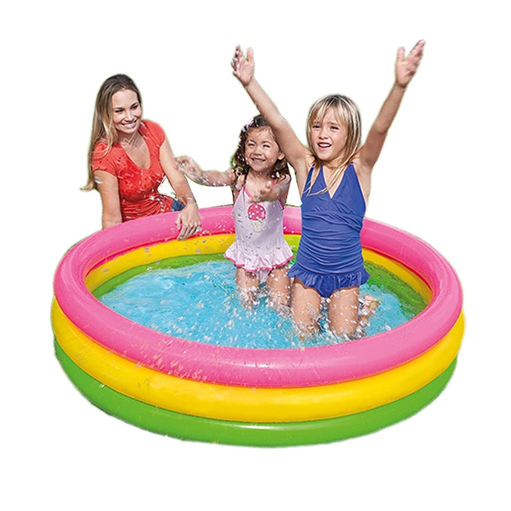Best Inflatable Swimming Pool with Foot Pump - Family Size, 3 Color Options for Kids & Adults - Perfect for Backyard, Beach, and Summer Water Play