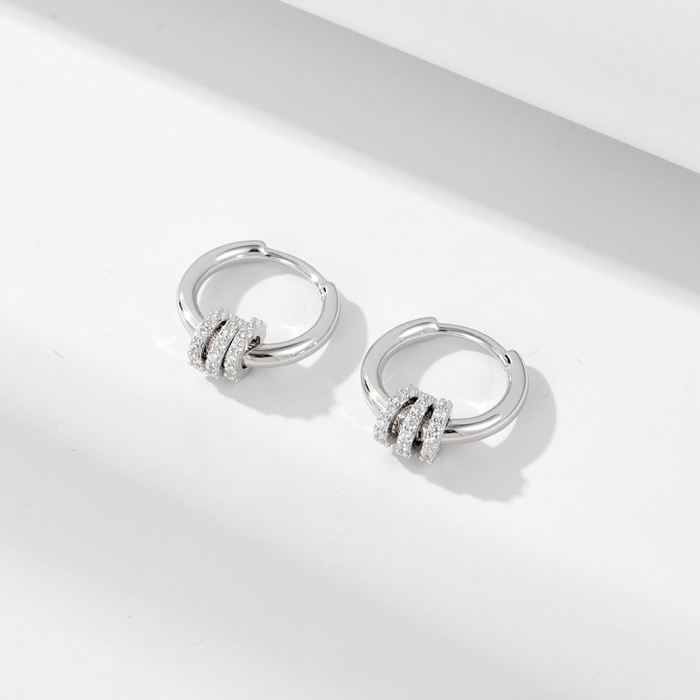Multi-Way Geometric Small Ring Huggie Hoop Earrings for Women | HE3882 | Minimalist Stackable Earrings for Everyday Wear, Work & Date Night