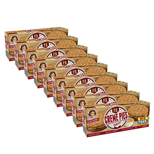 Little Debbie Peanut Butter Creme Pies - 9 Big Pack Boxes (54 Individually Wrapped Sandwich Cookies) | Bulk Snacks for School Lunches, Office Treats & Family Desserts