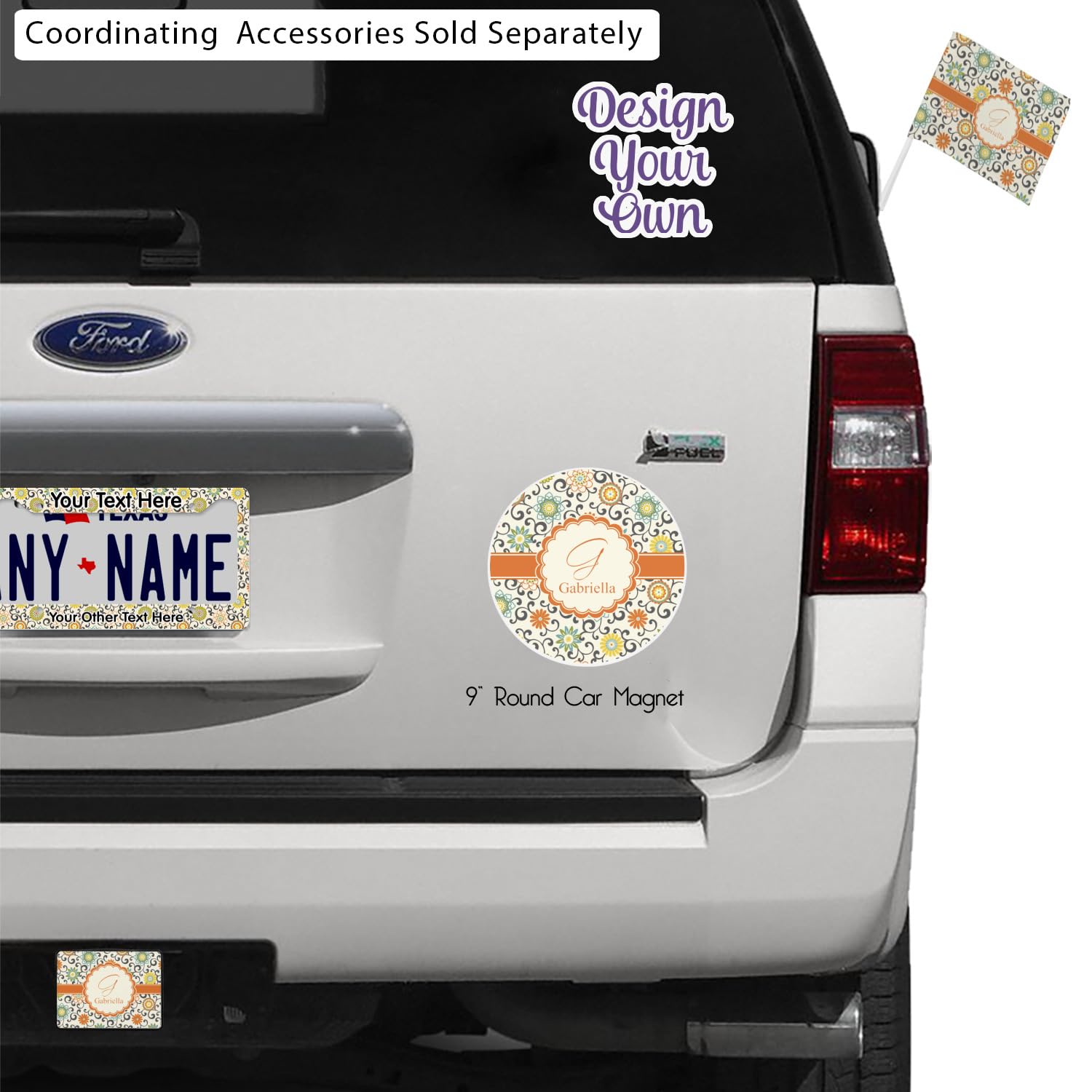Custom Swirl & Floral Design Car Floor Mats Set - 2 Front & 2 Rear Mats for Cars, SUVs & Trucks | Waterproof & Non-Slip Protection | Perfect for Daily Commute, Road Trips & Family Travel