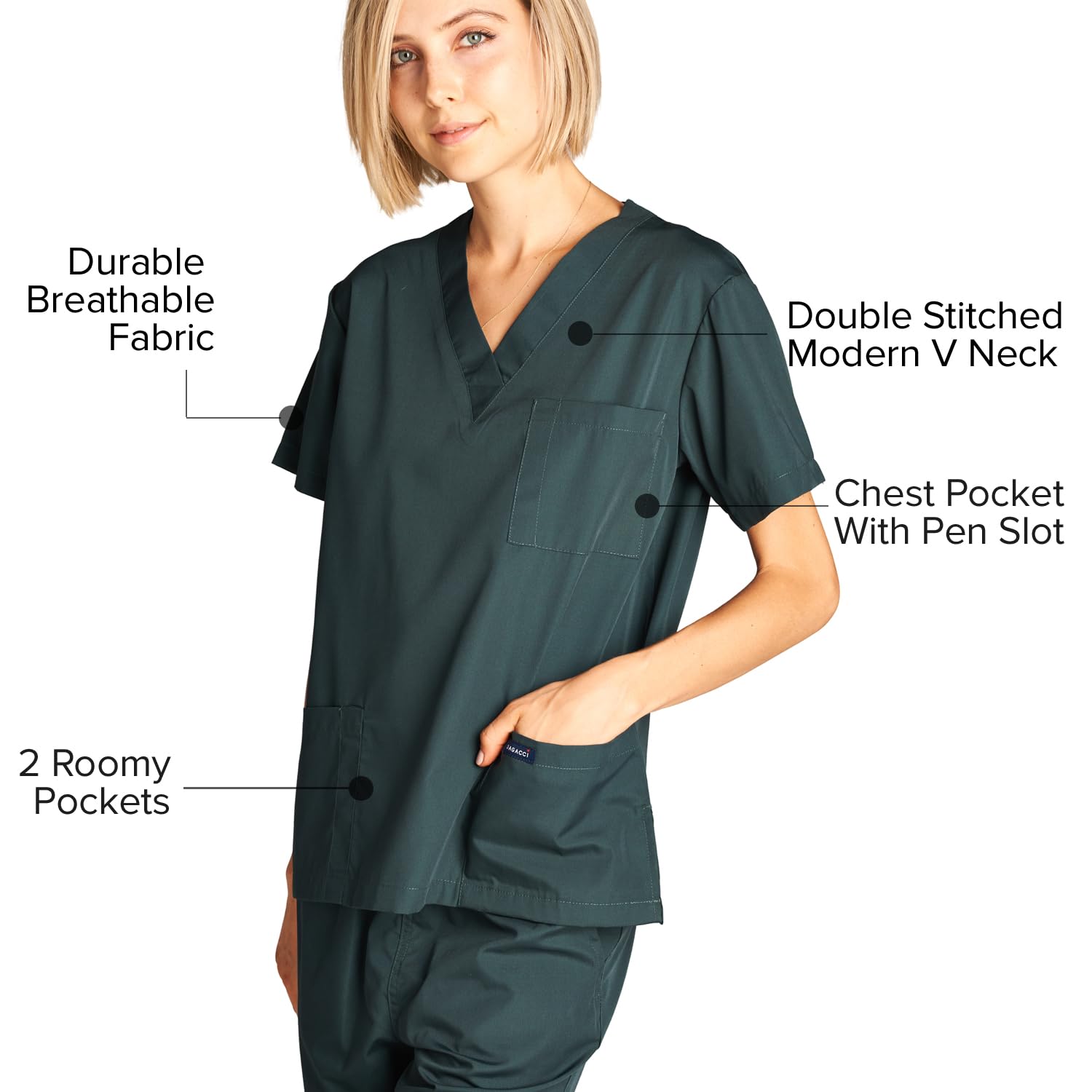 Dagacci Medical Scrubs for Women & Men - Comfortable Nursing Uniform Tops & Shirts for Healthcare Professionals - Perfect for Hospitals, Clinics & Medical Work