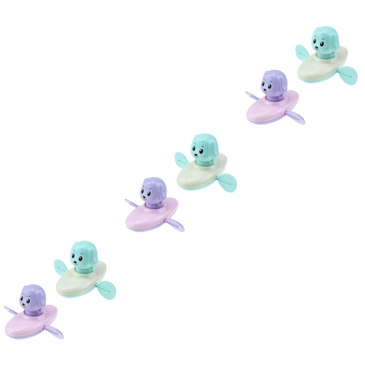 VICASKY 6-Piece Puppy Rowing Boat Bath Toys for Kids - Fun Floating Water Play Set for Bathtub, Pool & Outdoor Activities