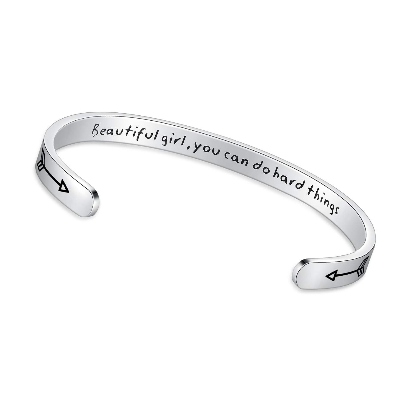 TONY & SANDY Inspirational Bracelets for Women - Personalized Stainless Steel Mantra Engraved Jewelry Gifts for Mom, Daughter, Sister & Friends - Birthday, Mother's Day Present - Perfect for Daily Wear, Motivational Gift & Special Occasions