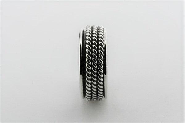 Sterling Silver Rope Spinner Ring for Men & Women - Adjustable, Hypoallergenic Jewelry for Stress Relief & Fashion Accessories