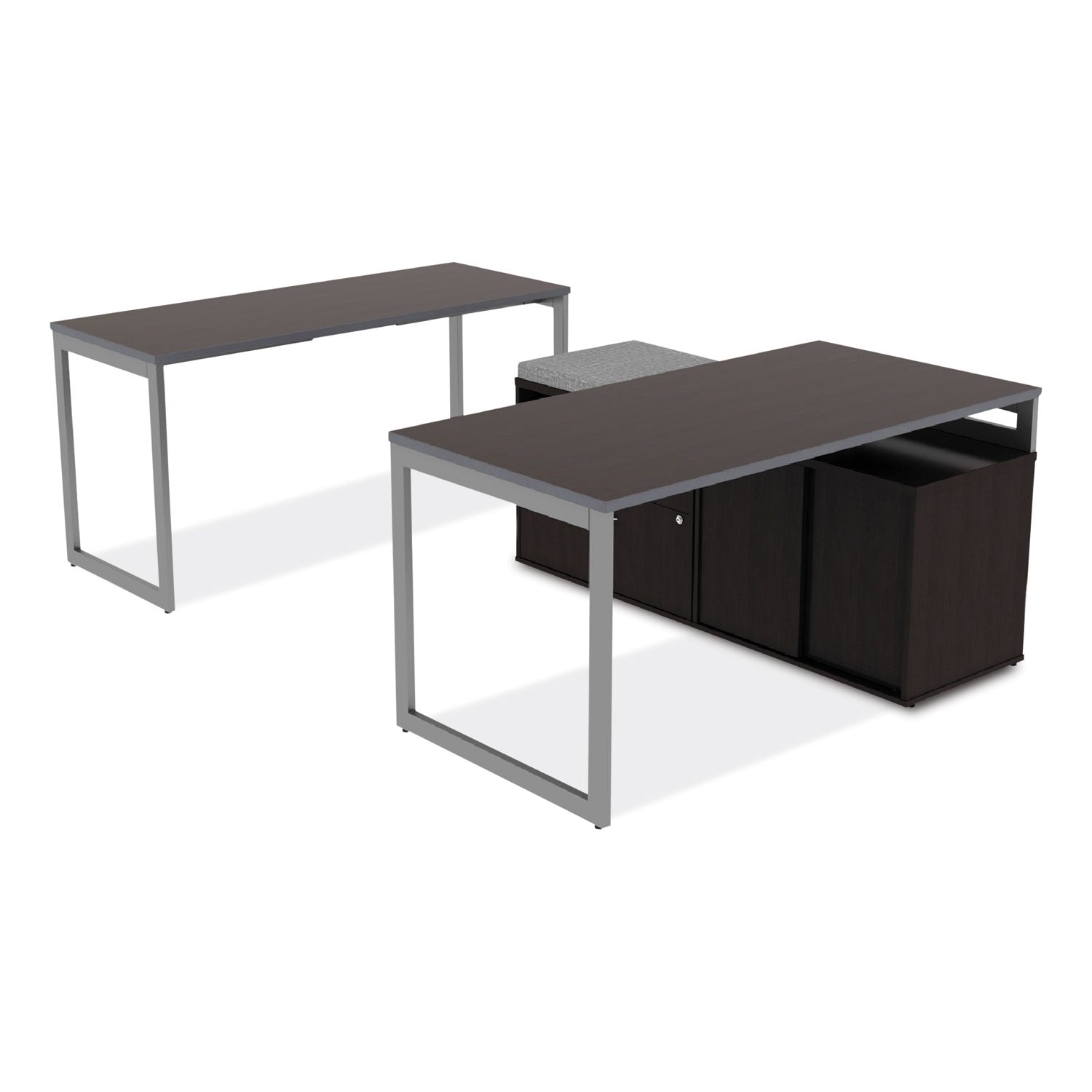 Alera Open Office Desk Series Low File Cabinet Credenza - 2 Drawer Storage for Pencil, File, Legal & Letter Size, 1 Shelf, Espresso Finish, 29.5