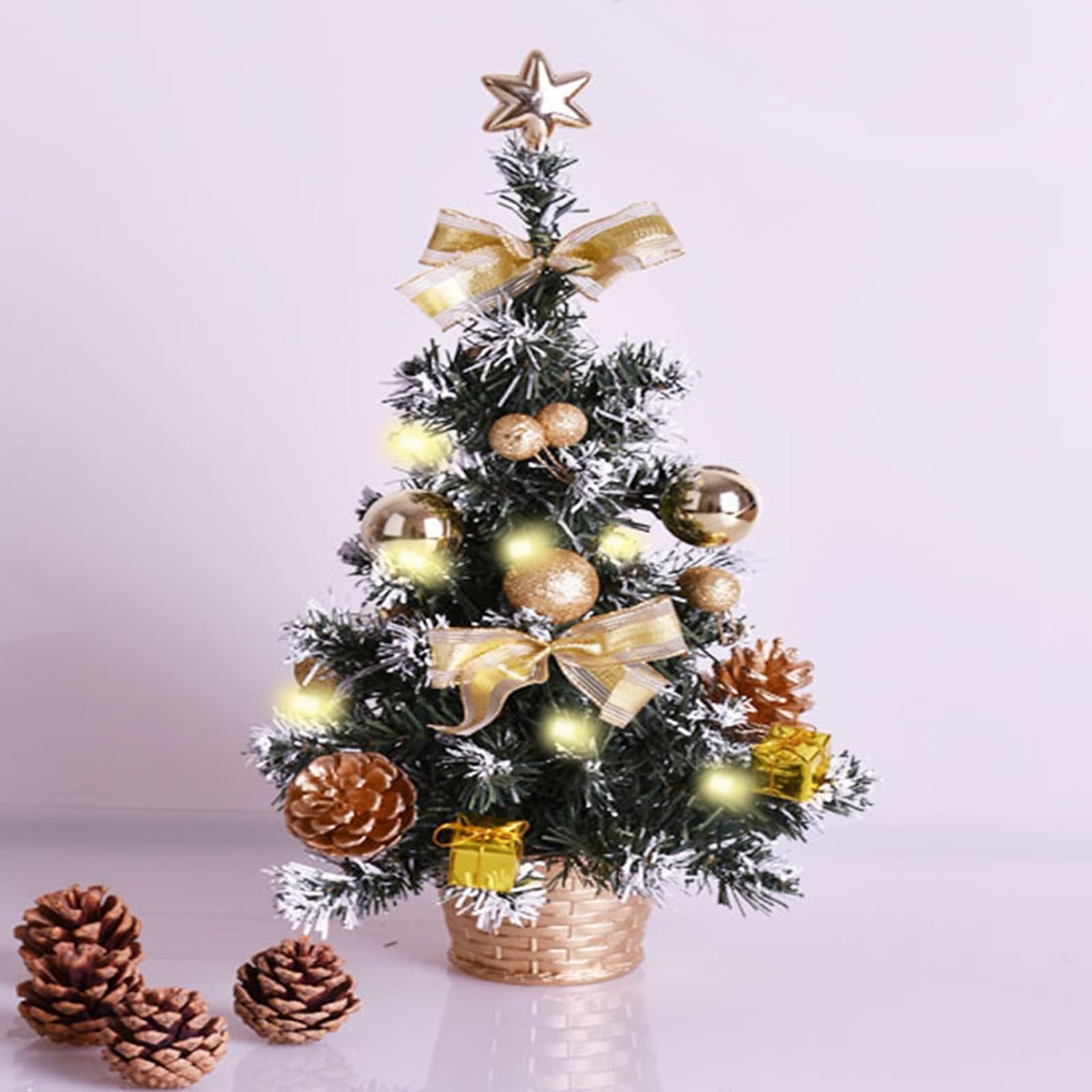 Premium Snow Flocked Hinged Artificial Mini Christmas Tree - 24