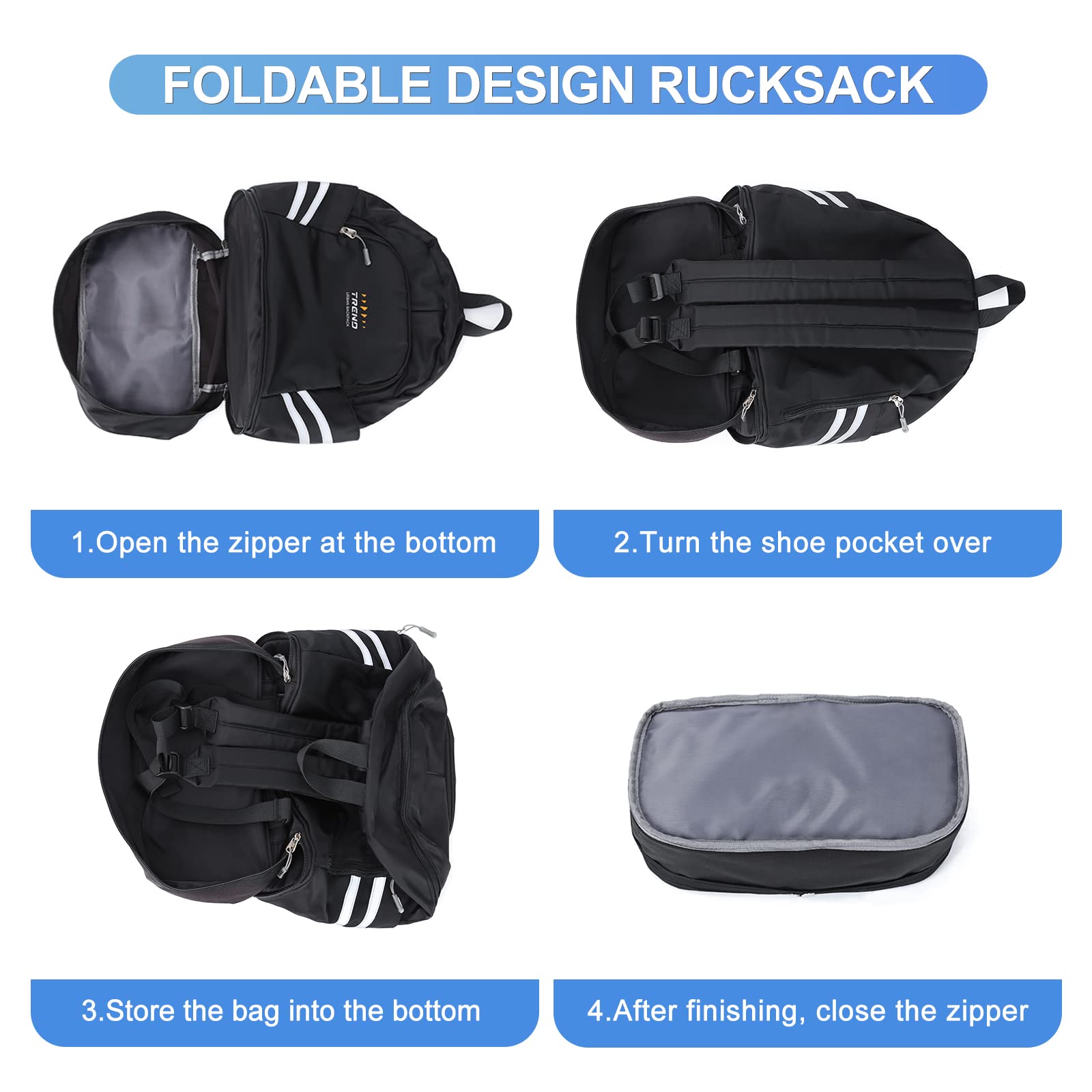 Coofay Waterproof Gym Backpack for Women - Large Sports Backpack with Shoe Compartment, Lightweight Travel Backpack for Workout, Yoga, Running & Outdoor Activities (Black)