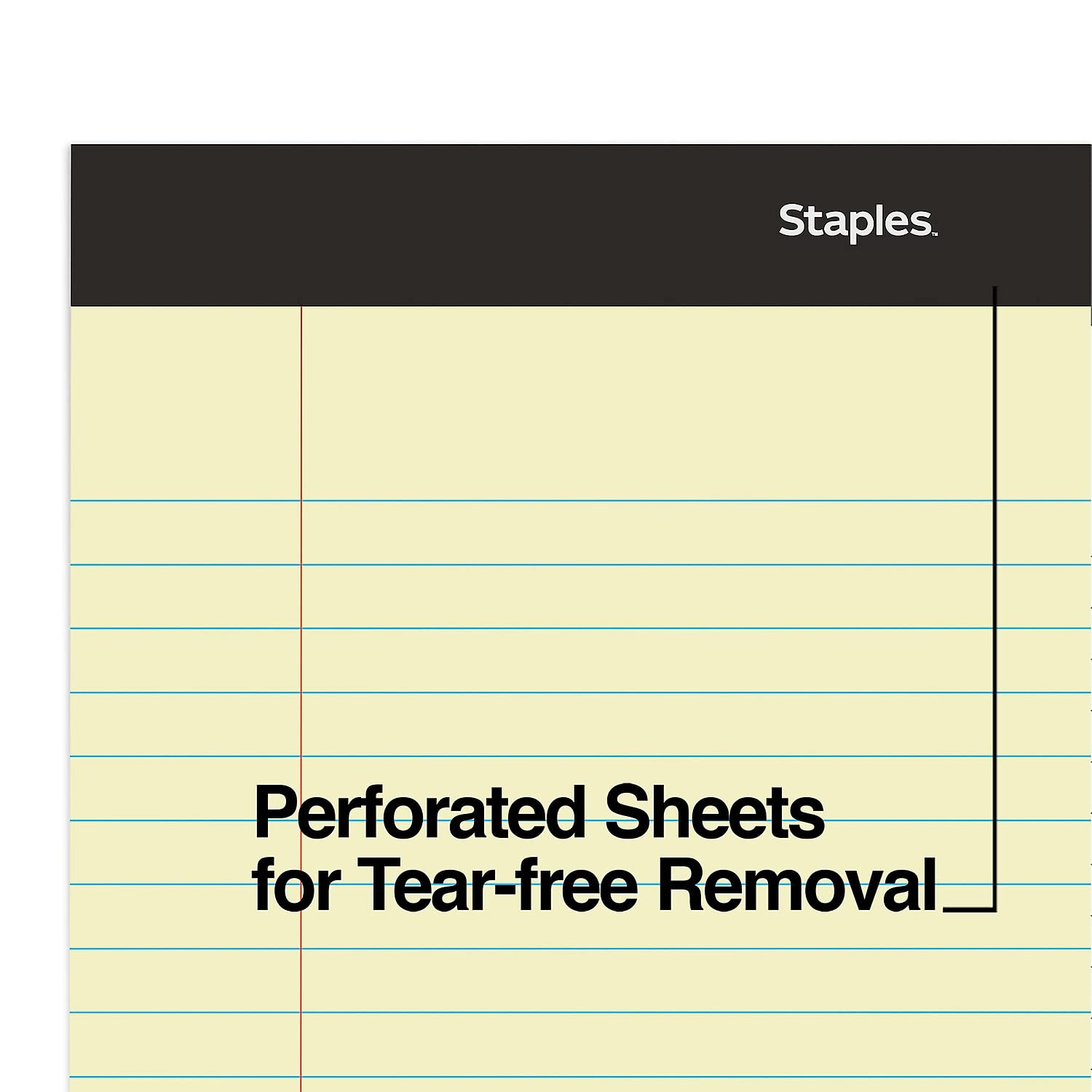 Staples Perforated Notepads - Wide Ruled Canary Yellow Legal Size (8.5