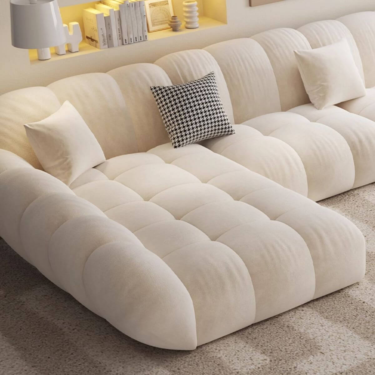 L-Shaped Left-Facing Reclining Sofa with Concealed Support for 5/4/3 Seaters - Perfect for Living Room, Home Theater & Family Gatherings