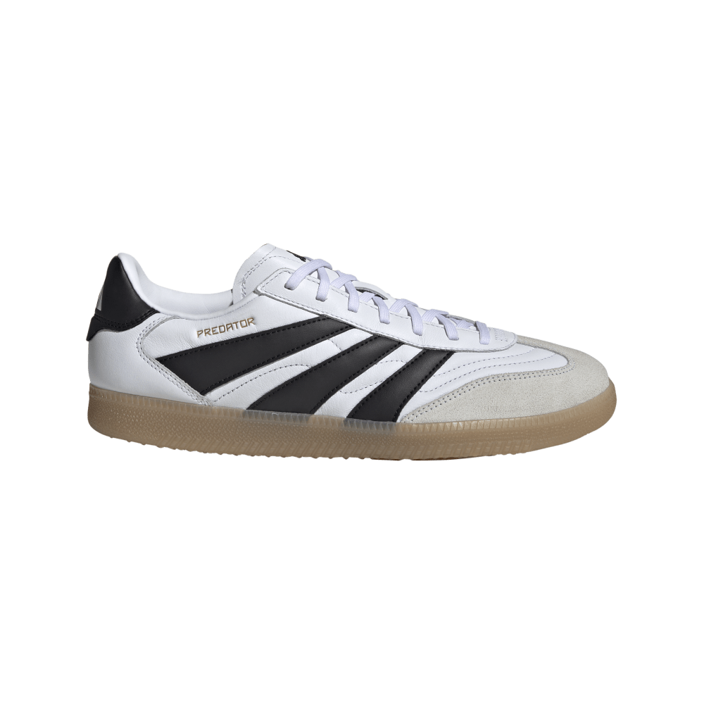Adidas Predator Freestyle IN Indoor Soccer Shoes for Men - White/Core Black/Gold Metallic - Lightweight Football Cleats for Indoor Training & Futsal Matches