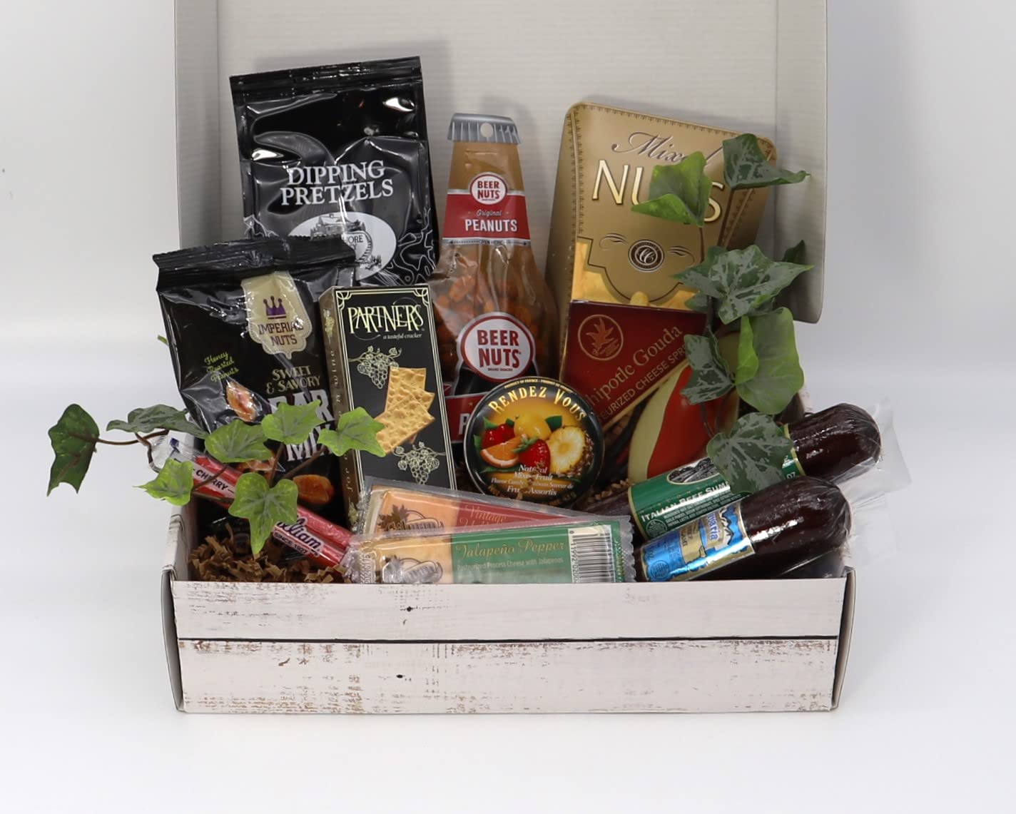 Premium Gourmet Gift Basket - Deluxe Assortment of Sausages, Nuts, Cheese, Candies & Snacks | Perfect for Holidays, Corporate Gifts, Birthday Presents & Special Occasions