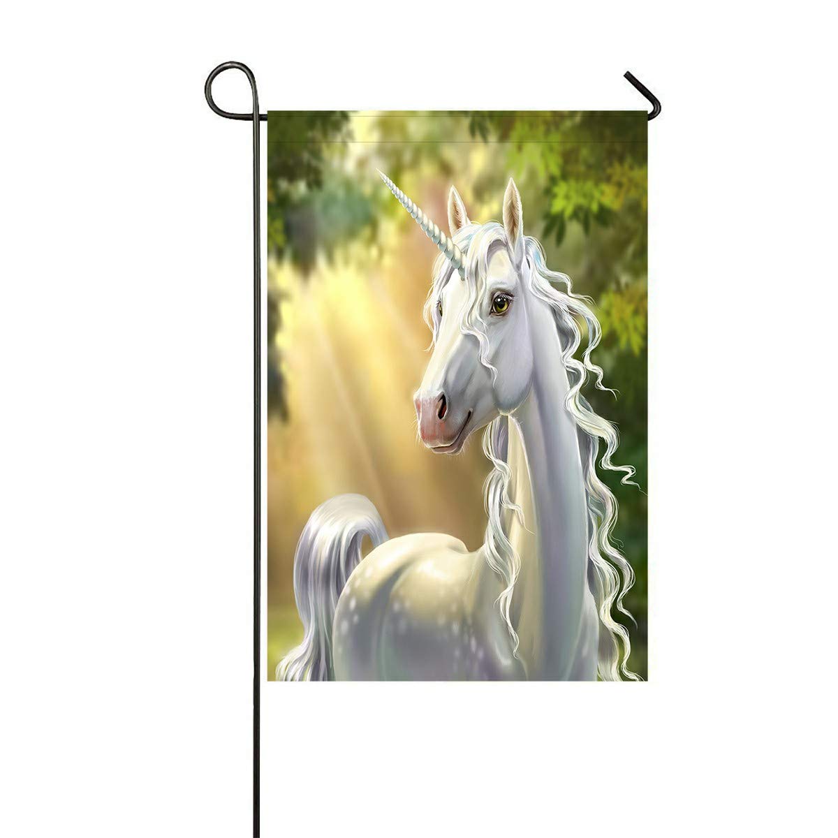 ECZJNT Unicorn in The Forest Garden Flag - 12x18 Inch Outdoor Decorative Flag for Home, Party & Yard Decor - Perfect for Birthday Celebrations, Baby Showers & Fairy Tale Themed Events