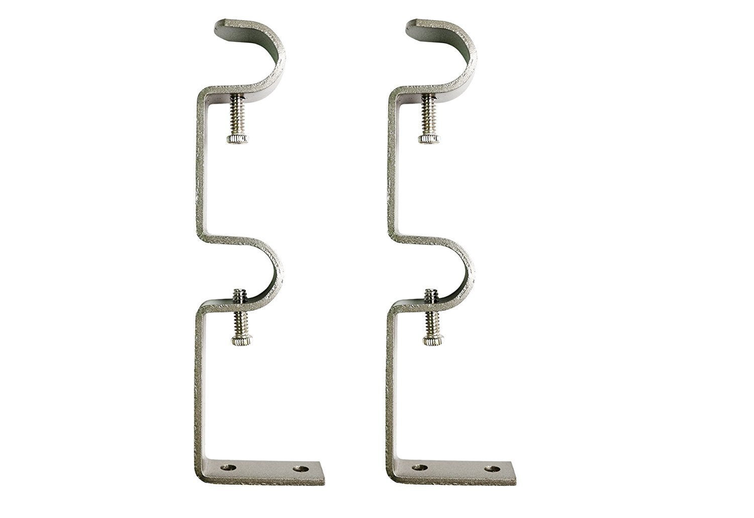 Heavy Duty Double Curtain Rod Bracket - Adjustable 1/2