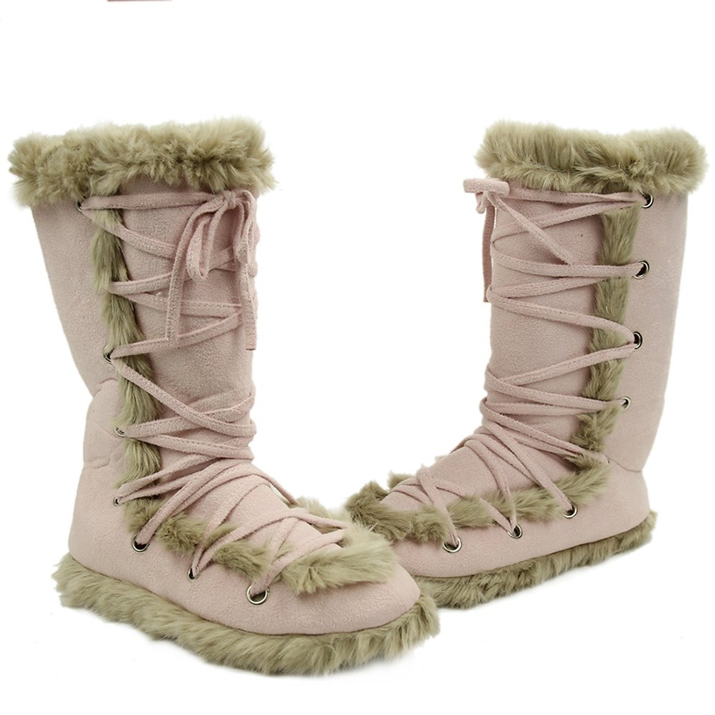 Women's Winter Warm Faux Fur Indoor House Boot Slippers - Cozy Home Shoes for Cold Weather - Perfect for Lounging, Relaxing & Keeping Feet Warm at Home