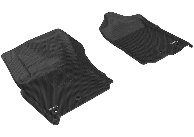 3D MAXpider Custom Fit All-Weather Floor Mats for 2016-2019 Nissan Titan Crew Cab - Kagu Series 1st Row Black Car Mats | Perfect for Off-Road, Winter & Everyday Driving Protection