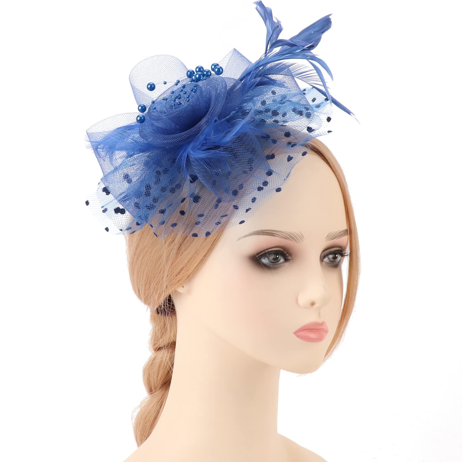 Elegant Women's Kentucky Derby Fascinator Hats with Flower, Headband & Clip - Tea Party Headwear for Women & Girls - Perfect for Weddings, Races & Special Occasions
