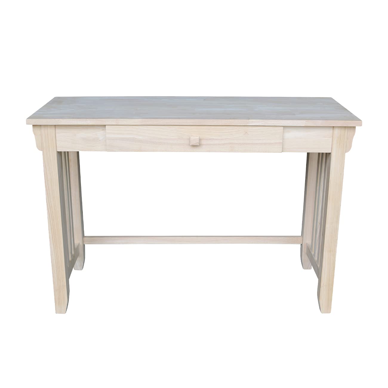 IC International Concepts Mission Drawer Desk, Unfinished Wood Writing Table - Home Office Furniture for Study, Work & Crafting