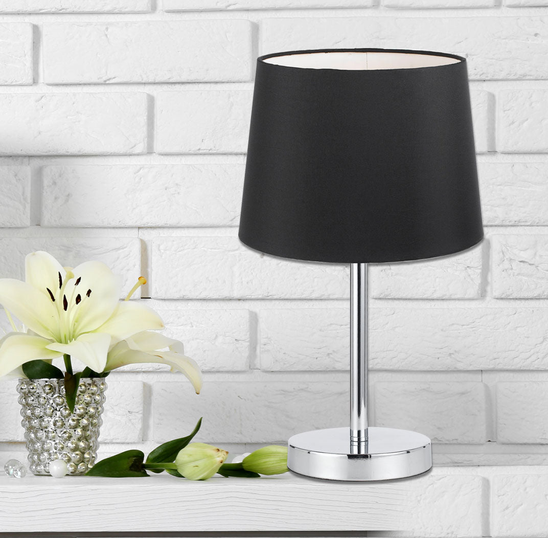 Adam Modern Table Lamp - Black LED Desk Lamp for Bedroom, Living Room & Office - Stylish Nightstand Lighting with Adjustable Brightness