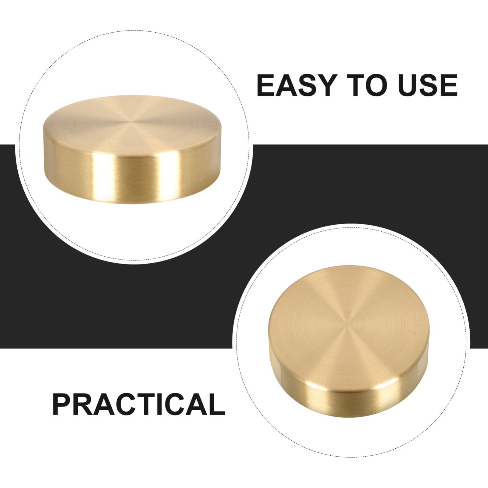 CORHAD 2-Piece Round Brass Paperweight Set - Gold Desk Decor for Office & Home - Perfect for Art, Documents, and Stationery Organization