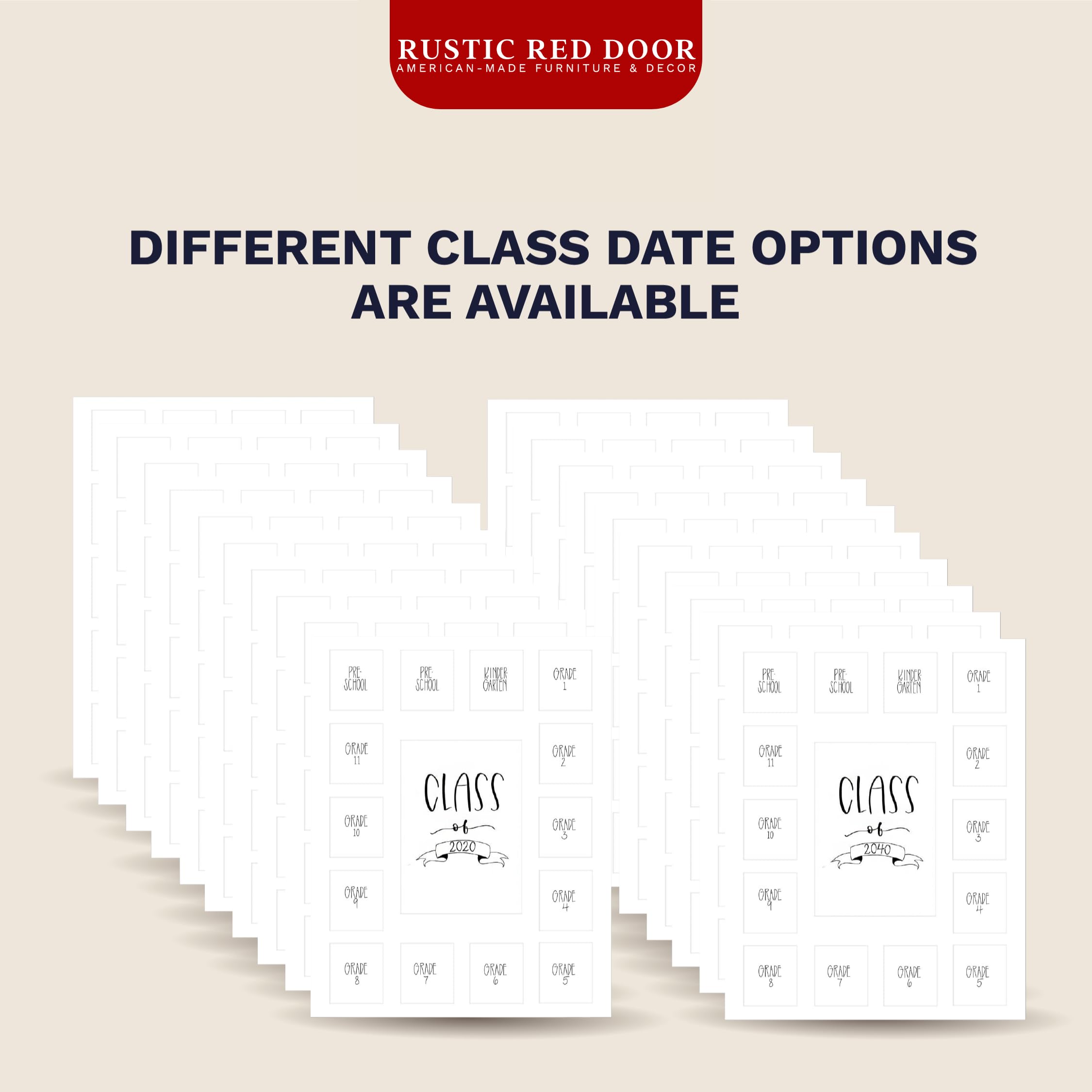 RRD Class of 2026 Photo Mat (11” x 14”) - School Picture Frame Mat for Pre-K to 12th Grade - White Collage Mat for Graduation & School Photos - Perfect for Yearbooks, Memory Boards & Wall Displays