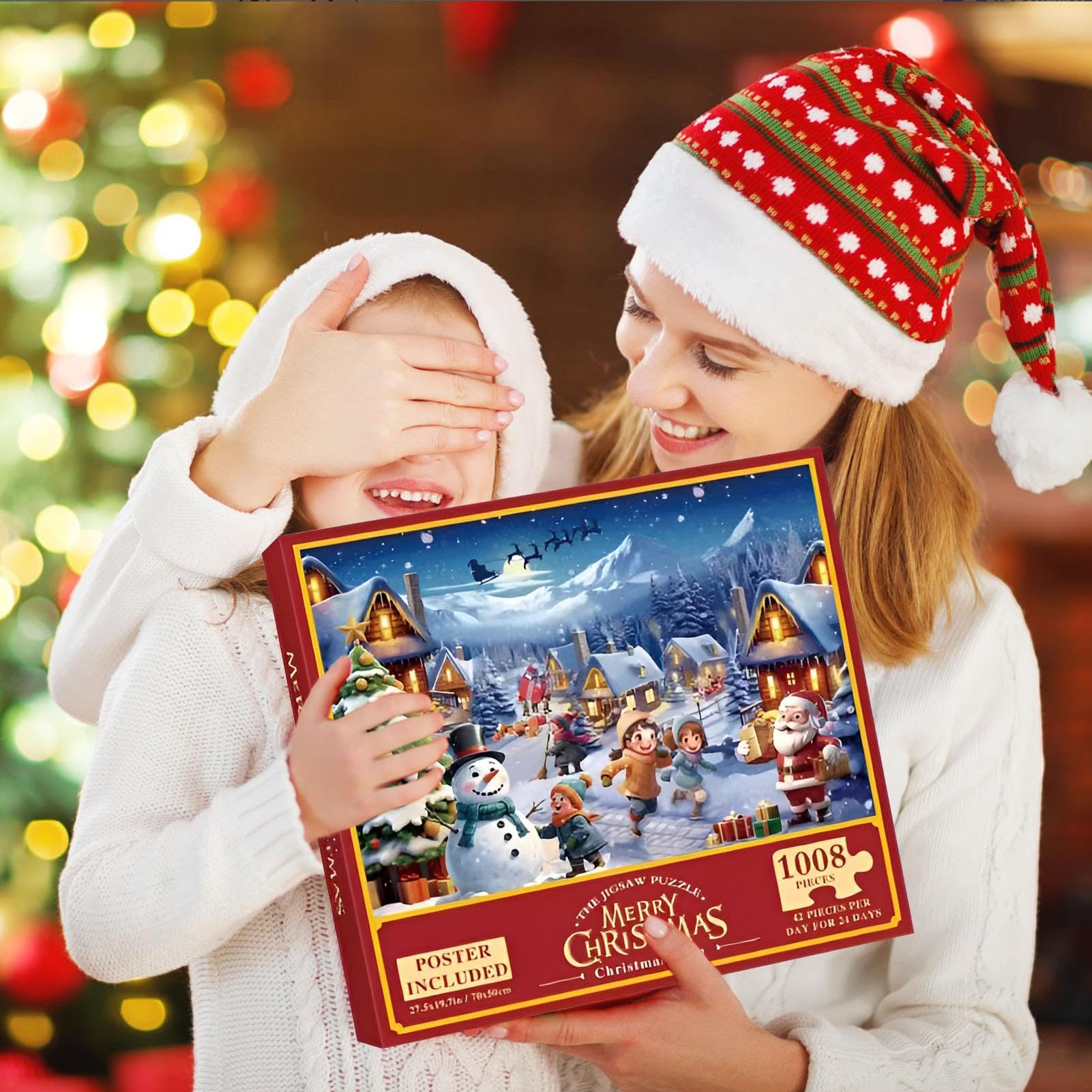 2024 Christmas Advent Calendar Puzzle - 24-Day Holiday Countdown Decor for Home & Family Game Night | Interactive Parent-Child Bedroom Activity | Perfect for Christmas Decorations & Festive Family Bonding