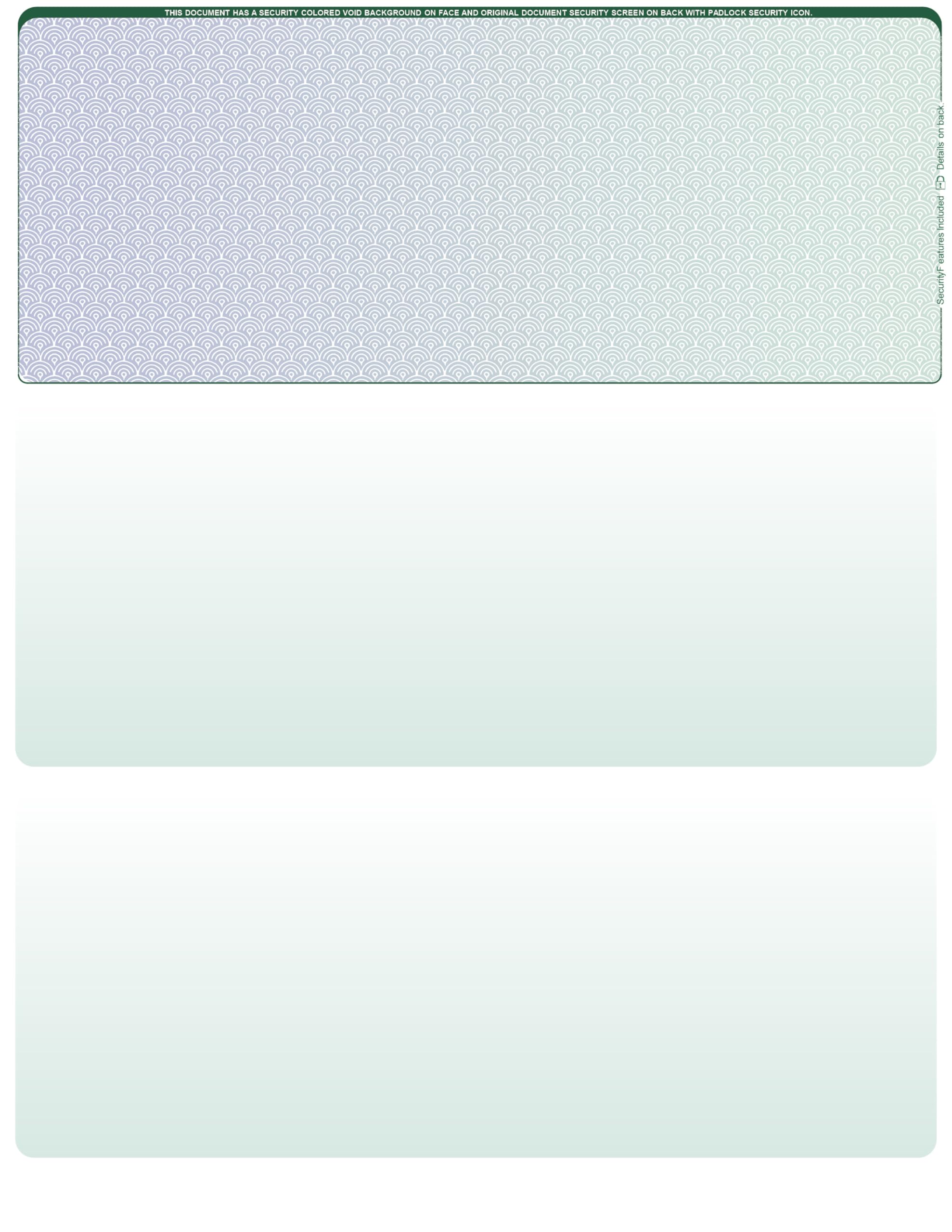 Top Quality Blank Laser & Computer Checks - 500 Sheets (Blue Green) for Business, Office & Home Use