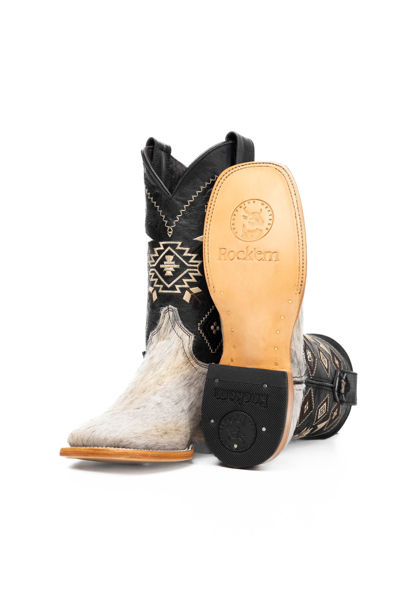 Men's Genuine Cowhide Square Toe Cowboy Boots - Size 6 - Western Style Riding Boots for Country Dance, Rodeo & Outdoor Adventures