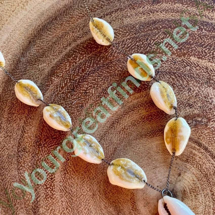 Vintage Sterling Silver Cowry Shell Necklace – Handmade Boho Beach Jewelry for Women – Perfect for Summer Vacations, Beach Weddings & Layering